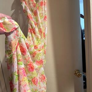 Rare Victoria's Secret Floral Pink and Green sleep wear